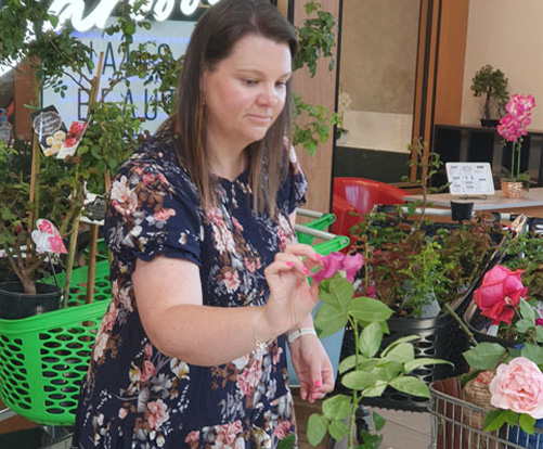 Harriet staging her entries at the show
